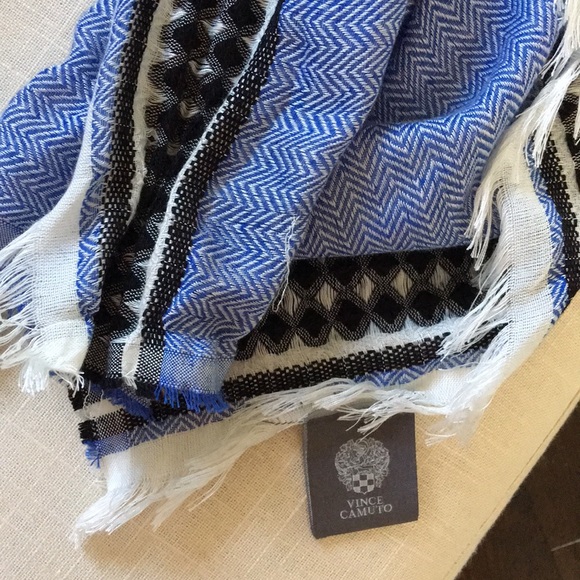 Vince Camuto blue and white scarf. Never worn. - Picture 2 of 3